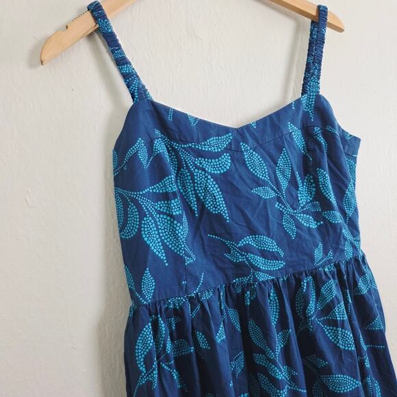 NEW J. Crew Poplin Blue Coral Midi Dress Seaport Blue Cenote - Picture 9 of 13